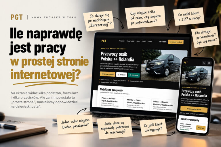 Prosta strona internetowa – ile w niej naprawdę pracy? 4 Ile naprawdę jest pracy w prostej stronie internetowej? Projekt strony i systemu rezerwacji PGT