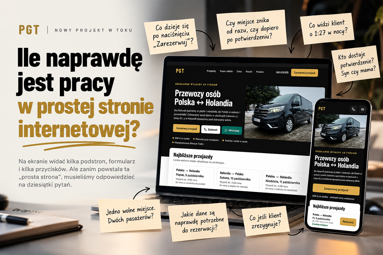 Ile naprawdę jest pracy w prostej stronie internetowej? Projekt strony i systemu rezerwacji PGT